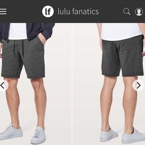 Lululemon City Sweat Short 9.5" Sz Large Heathered Black Grey French Terry